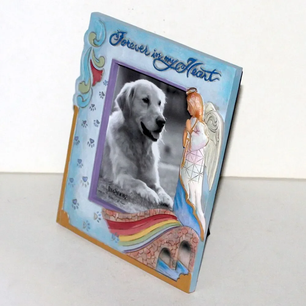 Jim Shore Rainbow Bridge Photo Frame Forever In My Heart 2022 dog pet angel